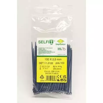 Металлодетектируемые самозатухающие стяжки SapiSelco DET.11.2102R