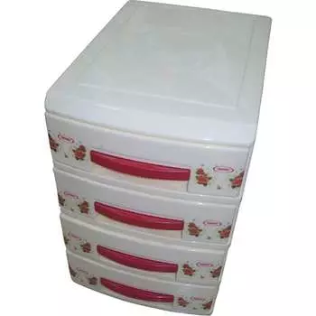 Мини-комод РОССПЛАСТ 4 ярус кремовый ДЕКОР В25*Ш18*Г25 537939