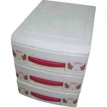 Мини-комод РОССПЛАСТ 3 ярус кремовый ДЕКОР В25*Ш18*Г25 537938