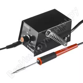 Мини-паяльная станция 100-450c, подставка под паяльник, 2-х компонентная рукоятка, 8вт зубр мастер 55331