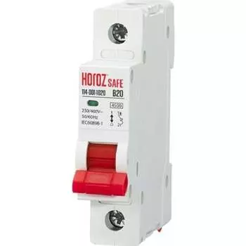 Миниатюрный автоматический выключатель HOROZ ELECTRIC SAFE (MCB 1P B20) 1P 20A B 4.5kA 230V 114-001-1020 HRZ00002629