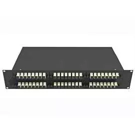 Многомодовый оптический укомплектованный стоечный кросс TopLan КРС-Top-2U-48SC/U-OM2-BK