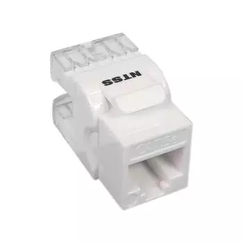 Модуль NTSS Keystone UTP RJ45 cat.5e, 180 градусов, белый NTSS-KJ-UTP-RJ45-5e-180-WT