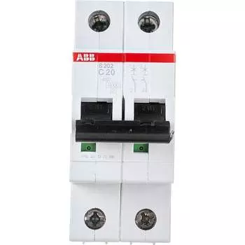 Модульный автомат ABB S202 2п C 20А 6кА 2CDS252001R0204