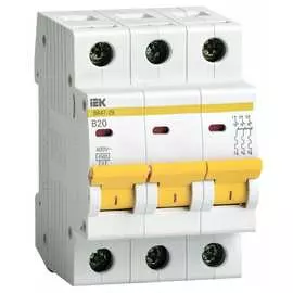 Модульный автоматический выключатель IEK MVA20-3-020-B