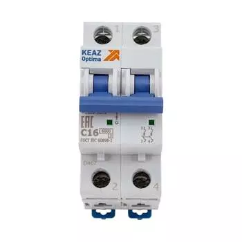 Модульный автоматический выключатель КЭАЗ OptiDin BM63-2C16-УХЛ3 260599