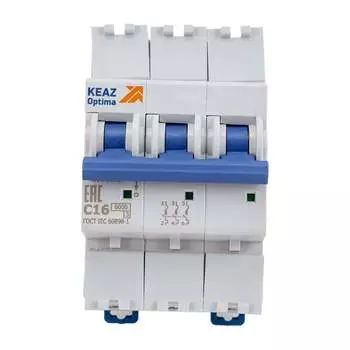 Модульный автоматический выключатель КЭАЗ OptiDin BM63-3C16-УХЛ3 260791