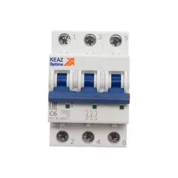 Модульный автоматический выключатель КЭАЗ OptiDin BM63-3C6-УХЛ3 260803