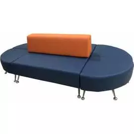 Модульный диван Мягкий Офис 6 секций оранжево-синий ВТ2301ОРСН