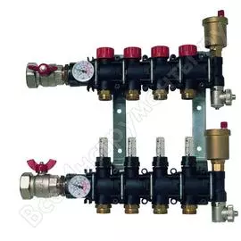 Модульный коллектор comap 1" 6 петель, с шаровыми кранами, воздухоотводчиком, петли 3/4" нр c321014001