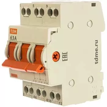 Модульный переключатель TDM ELECTRIC МП-63 3P, 63А SQ0224-0027