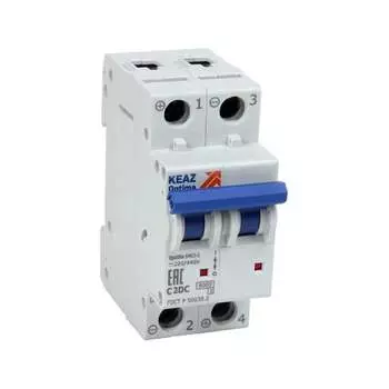 Модульный выключатель автоматический КЭАЗ 2п C 4А OptiDin BM63-2C4-DC-УХЛ3 261242