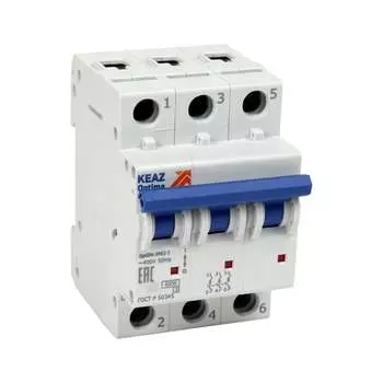 Модульный выключатель автоматический КЭАЗ 3п C 80А 20кА OptiDin BM125-3C80-8ln-УХЛ3 138543