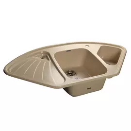 Угловая мраморная кухонная мойка GranFest