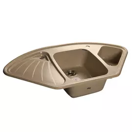 Угловая мраморная кухонная мойка GranFest