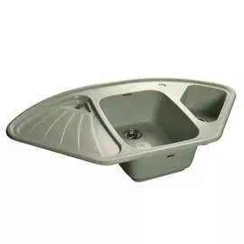 Мойка granfest corner gf-c--950e мрамор, угловая, 1039х560 мм, салатовый c-1040 e
