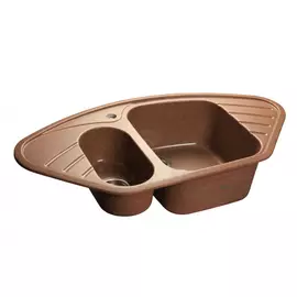 Угловая мраморная кухонная мойка GranFest