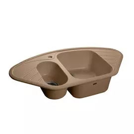 Угловая мраморная кухонная мойка GranFest