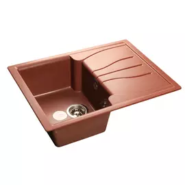 Мойка granfest standart gf-s--680l мрамор, чаша с крылом, 680х500 мм, красный марс s-680 l кр.м