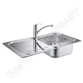 Мойка из нержавеющей стали grohe k300 45 -s 1.0 31563 и смеситель для мойки eurosmart 31565sd0