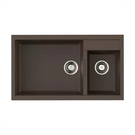 Мойка omoikiri tedori 86-2-lb-dc tetogranit/темный шоколад 4993936