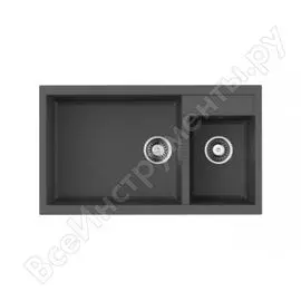 Мойка omoikiri tedori 86-2-lb-pl tetogranit/платина 4993939