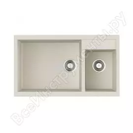 Мойка omoikiri tedori 86-2-lb-wh tetogranit/белый 4993935