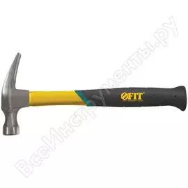 Молоток-гвоздодер fit фиброгласовая усиленная ручка, профи 450 гр 27 мм 44774