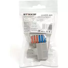 Монтажная клемма для фазных проводников STEKKER LD222-426 39489