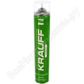 Монтажная пена krauff light бытовая всесезонная, 750/1000 мл 630гр 00012