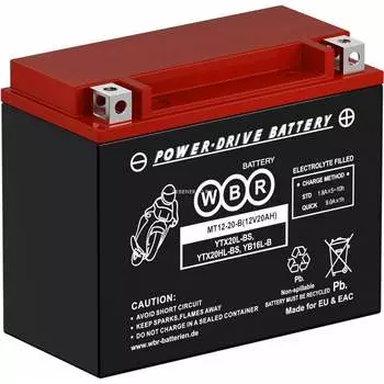 Мото аккумулятор WBR MT12-20-B