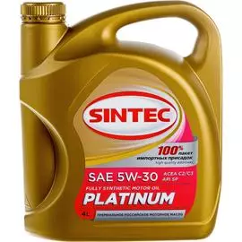 Моторное синтетическое масло Sintec PLATINUM SAE 5W-30 API SP, ACEA C2/C3 600149