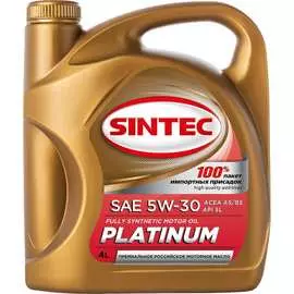Моторное синтетическое масло Sintec PLATINUM SAE 5W-30 API SL, ACEA A5/B5 600158