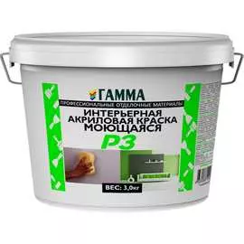 Моющаяся интерьерная акриловая краска ГАММА