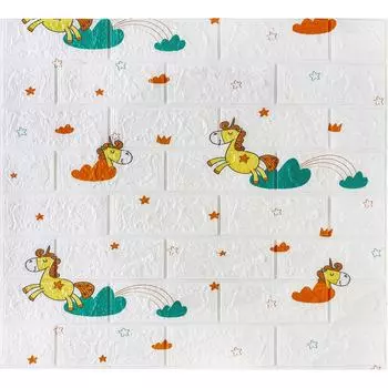 Мягкая самоклеящаяся 3D панель LAKO Детская Единороги LKD-87-04-NF20-RU