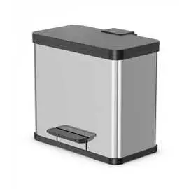 Мусорный контейнер hailo oko duo plus l 17+9л, нержавеющая сталь, хром, 0630-200