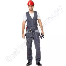 Мужской летний полукомбинезон техноавиа сити-мастер темно-серый, размер 96-100, рост 170-176 3083e