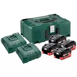 Набор basic-set (4 аккумулятора lihd, 18 в, 8,0 ач+2 зарядных устройства asc ultra+metaloc) metabo 685135000