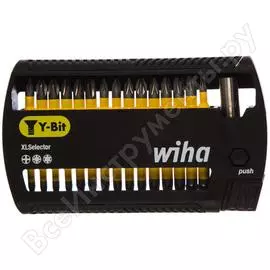 Набор бит, органайзер xlselector y-bit 25, ph/pz/torx/битодержатель, 31 шт. wiha 41832
