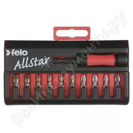 Набор бит ph/pz industrial с держателем бит star в кейсе, 11 шт. felo 02090216