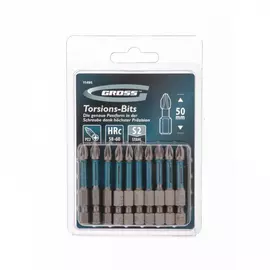 Набор торсионных бит для ударных шуруповертов GROSS PZ2x50 мм 11495