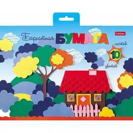 Набор цветной бархатной бумаги Hatber