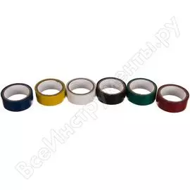 Набор цветных изолент hobbi 19 мм х 3 м, 6 штук 49-5-106