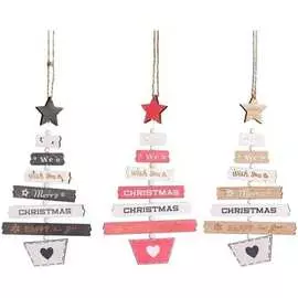 Набор деревянных подвесных новогодних елок ZDK