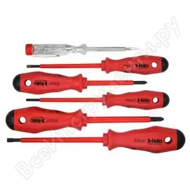 Набор диэлектрических отверток felo sl/ph, отвертка тестер напряжения сети, 6 шт 51396198