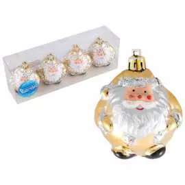 Набор елочных украшений волшебная страна санты, цвет золотой, 4 шт. 007470