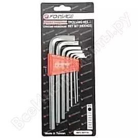 Набор г-образных 6-гранных длинных ключей forsage 7 предметов в пластиковом держателе 6498