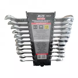 Набор гаечных комбинированных трещоточных ключей в пластике 8-19 мм 11 предметов avs k6n11p a40059s