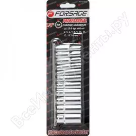 Набор головок глубоких 6-гранных на планке (11 шт; 1/4dr) forsage f-21115-5