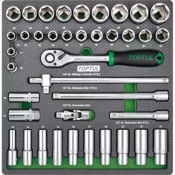 Набор головок и аксессуаров TOPTUL GEC3901